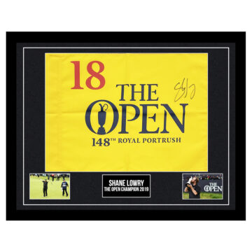 Signed Shane Lowry Framed Pin Flag - The Open Champion 2019