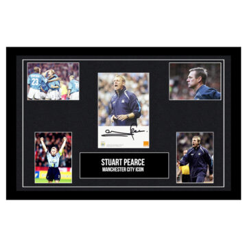 Signed Stuart Pearce Photo Display 18x12 - Manchester City Icon