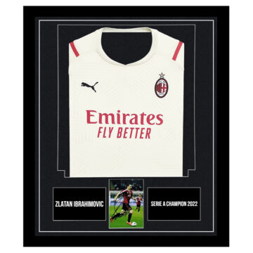 Signed Zlatan Ibrahimovic Framed Display Shirt - Serie A Champion 2022