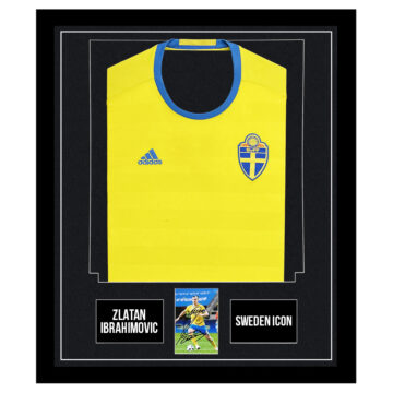 Signed Zlatan Ibrahimovic Framed Display Shirt - Sweden Icon